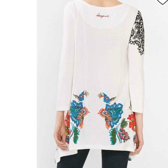 Desigual Ramona Asymmetrical Floral Top - Picture 3 of 12